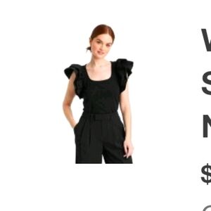 Target A New Day Women's double flutter short sleeve slim fit top